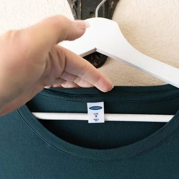 Old Navy Luxe Long 3/4 Sleeve Top Medium | Emerald Isle Green | Soft Drapey Knit - Picture 2 of 4